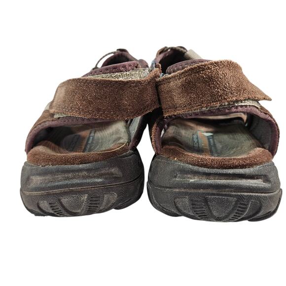 Men's Size 10 - Skechers Brown Leather Outdoor - Fisherman Sandal Shoes - Picture 5 of 11